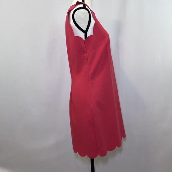 J Crew sleeveless scallop edge arm hem coral salmon mini dress women size 4 - Picture 5 of 12